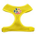 Unconditional Love Paw Flag USA Screen Print Soft Mesh Harness Yellow Large UN760976